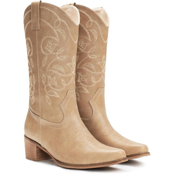 ⭐ New Women's Cowboy Boots | Pointy Toe Western Mid-Calf Cowgirl Boots - Picture 4 of 8